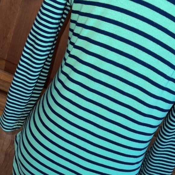 ChAPS Green & Navy Striped Chest Pocket T Shirt Sz. S - Picture 9 of 13